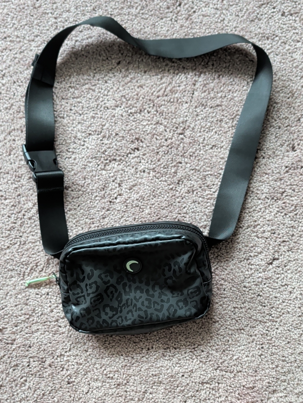 Zyia Black Leopard-Print Crossbody Bag